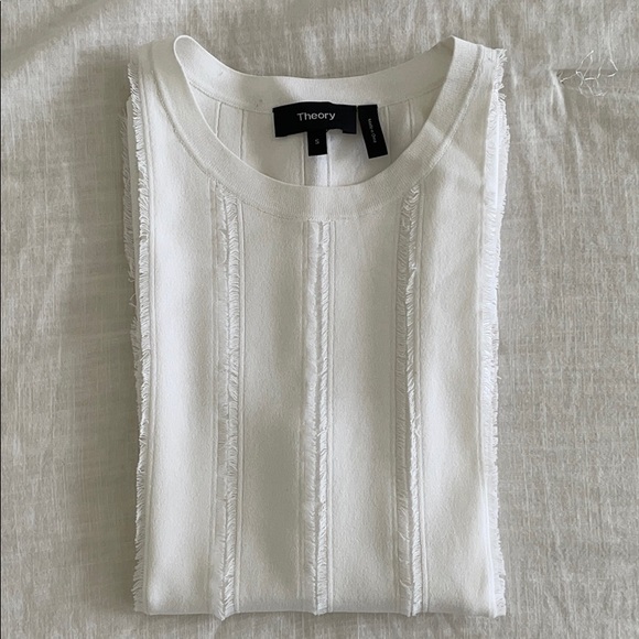 Theory White work short-sleeve top sz Small - Picture 2 of 9